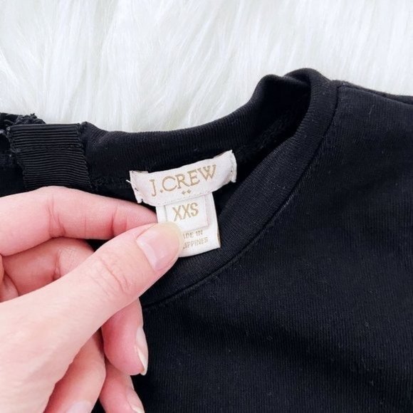 SOLD J.Crew Vegan Leather Insert Back Zip Tee XXS - Picture 7 of 11